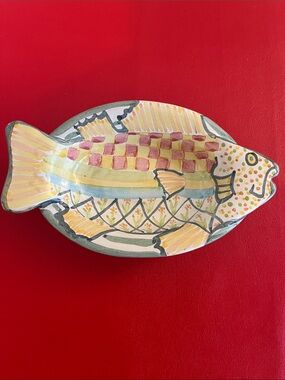 Vintage 1983 MacKenzie Childs fish hand painted